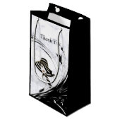 Modern Elegant Black Silhouette op White Marble Klein Cadeauzakje (Voorkant Gekanteld)