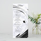 Modern Elegant Black Silhouette op White Marble Menu (Staand voorkant)