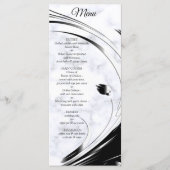 Modern Elegant Black Silhouette op White Marble Menu (Voorkant)