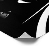 Modern Elegant Black Silhouette op White Marble Poster (Hoek)