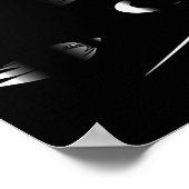 Modern Elegant Black Silhouette op White Marble Poster (Hoek)