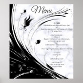 Modern Elegant Black Silhouette op White Marble Poster (Voorkant)