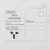 Modern Elegant Black Silhouette op White Marble Uitnodiging Briefkaart (Achterkant)