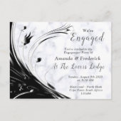 Modern Elegant Black Silhouette op White Marble Uitnodiging Briefkaart (Voorkant)