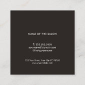 Modern Elegant Black Texture White Hair Stylist Vierkante Visitekaartje (Achterkant)