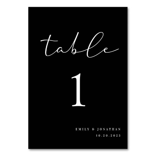 Modern Elegant Black Wedding Kaart (Voorkant)