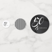 Modern Elegant Black White 50 Fabulous Birthday  Confetti (Voorkanten)