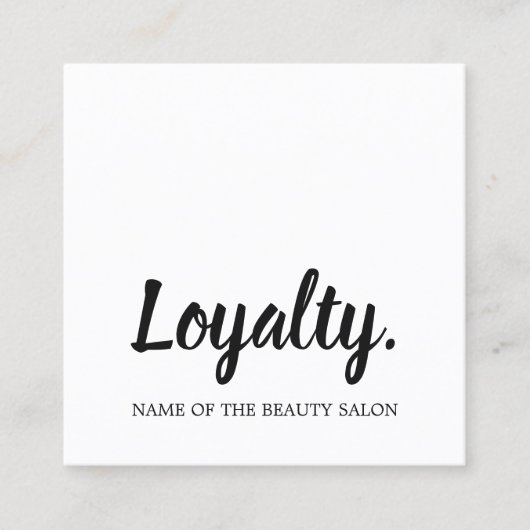 Modern Elegant Black White Beauty Loyalty-Kaart Klantenkaartje (Voorkant)