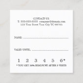 Modern Elegant Black White Beauty Loyalty-Kaart Klantenkaartje (Achterkant)