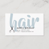 Modern Elegant Black White Blue Hair Stylist Visitekaartje (Voorkant)