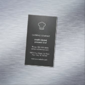 Modern Elegant Black White Catering Chef Magnetisch Visitekaartje (Voorbeeld)