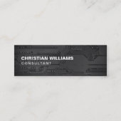 Modern Elegant Black White CircuitBoard Consultant Mini Visitekaartje (Voorkant)