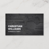 Modern Elegant Black White CircuitBoard Consultant Visitekaartje (Voorkant)