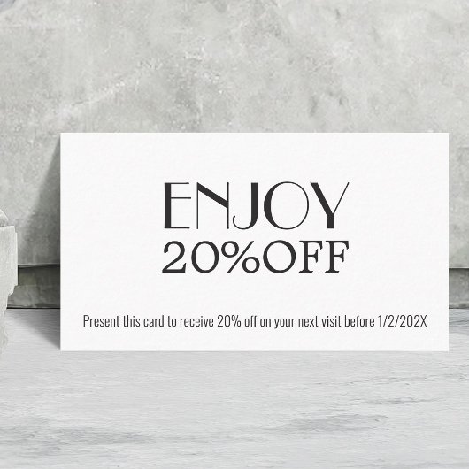 Modern Elegant Black White Coupon Beauty