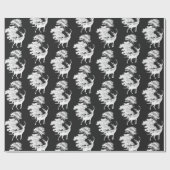 Modern Elegant Black White Deer Woodland Cadeaupapier (Vlak)
