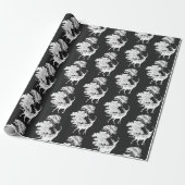 Modern Elegant Black White Deer Woodland Cadeaupapier (Uitgerold)