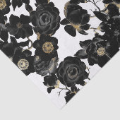 Modern Elegant Black White en Gold Floral Pattern Tissuepapier (Detail)