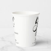 Modern Elegant Black White Fifty Fabulous Birthday Papieren Bekers (Rechts)