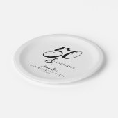 Modern Elegant Black White Fifty Fabulous Birthday Papieren Bordje (Gekanteld)