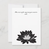Modern Elegant, Black White Floral Waterlily Save The Date (Achterkant)