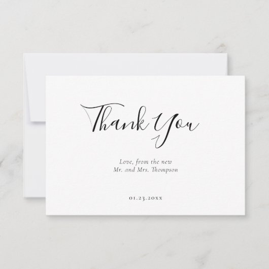 Modern Elegant Black & White-foto Hartelijk dank Kaart (Voorkant)