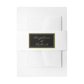 Modern Elegant Black & White Gold Script Weddensch Uitnodigingen Wikkel (Voorkant Voorbeeld)