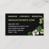 Modern Elegant Black White Green Botanical Floral Visitekaartje (Achterkant)