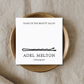 Modern Elegant Black White Hair Pins Salon Klantenkaartje