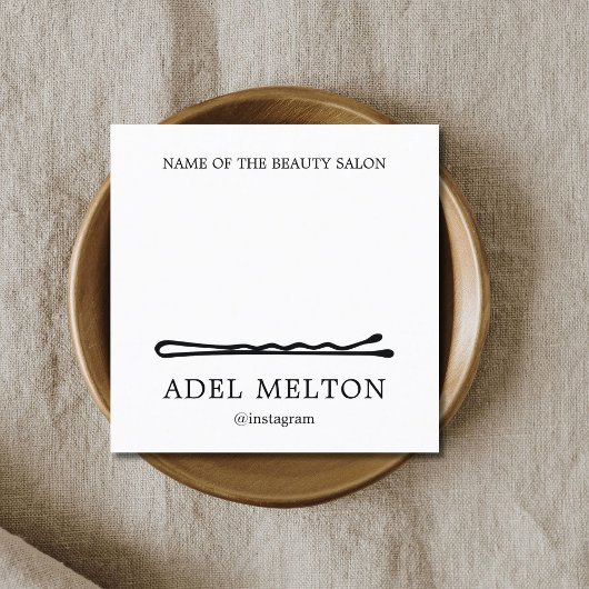 Modern Elegant Black White Hair Pins Salon Klantenkaartje