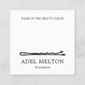 Modern Elegant Black White Hair Pins Salon Klantenkaartje (Voorkant)