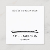 Modern Elegant Black White Hair Pins Salon Loyalty (Voorkant)