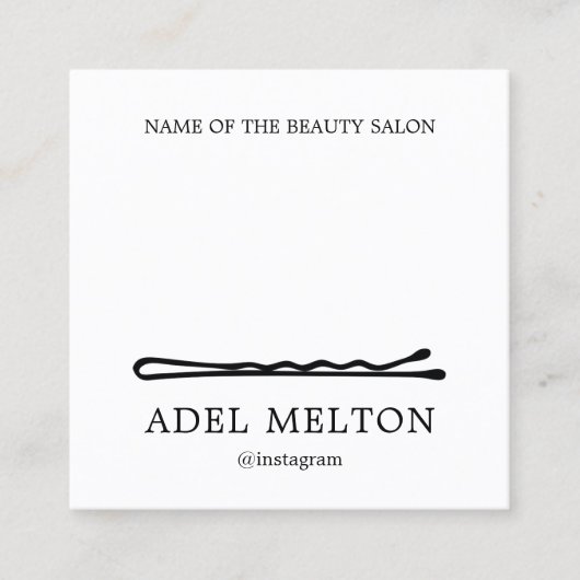 Modern Elegant Black White Hair Pins Salon Loyalty (Voorkant)