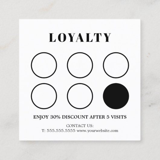 Modern Elegant Black White Hair Pins Salon Loyalty (Achterkant)