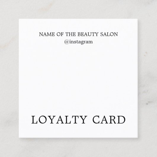 Modern Elegant Black White Hair Pins Salon Loyalty (Voorkant)