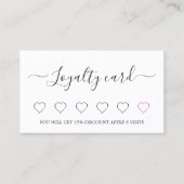Modern Elegant Black White Heart Salon Klantenkaartje (Voorkant)