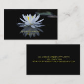 Modern Elegant Black, White Lotus Visitekaartje (Voorkant / Achterkant)