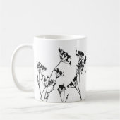Modern Elegant Black White Meadow Flowers Koffiemok (Links)