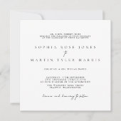 Modern Elegant Black & White Minimalist Wedding Kaart (Voorkant)