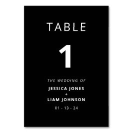 Modern Elegant Black & White Minimalist Wedding Kaart