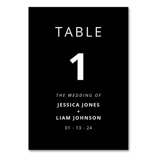 Modern Elegant Black & White Minimalist Wedding Kaart (Voorkant)