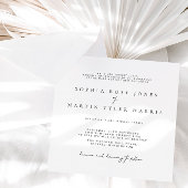 Modern Elegant Black & White Minimalist Wedding Kaart