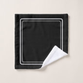 Modern Elegant Black & White Monogram Bath Towel Bad Handdoek (Wasdoekje)
