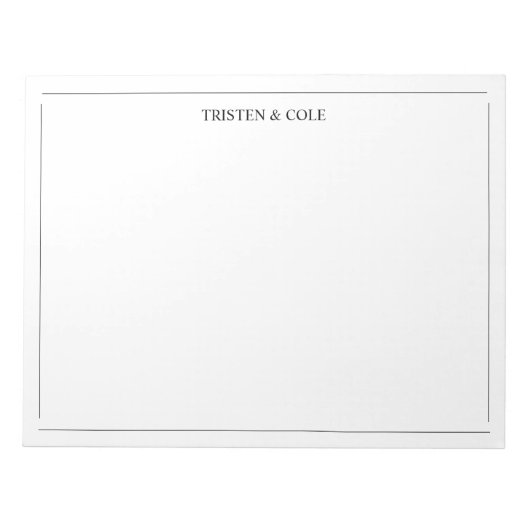 Modern Elegant Black White Notitieblok (Voorkant)