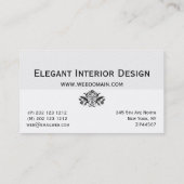 Modern | Elegant Black White Ornamental Logo Visitekaartje (Achterkant)