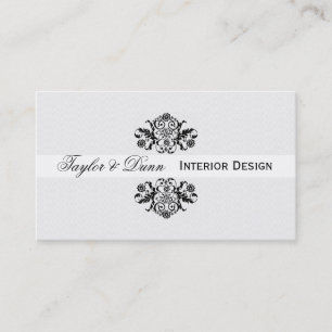 Modern Elegant Black White Ornamental Logo Visitekaartje