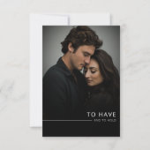 Modern Elegant Black & White Photo Wedding Save The Date (Voorkant)