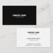 Modern Elegant Black White Simple Company Visitekaartje (Voorkant / Achterkant)