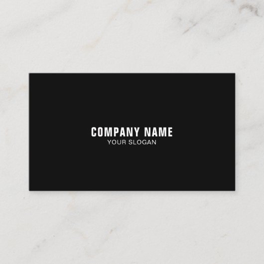 Modern Elegant Black White Simple Company Visitekaartje (Voorkant)