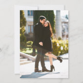 Modern Elegant Black & White Wedding Invite Foto Kaart (Achterkant)