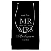 Modern Elegant Black & White Wedding Klein Cadeauzakje (Voorkant)